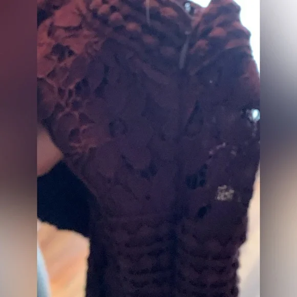 BARDOT Morgan Front Slit Lace Cocktail Dress in Dark Purple Size 2 XS - Picture 8 of 11